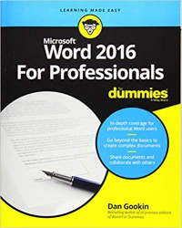 Image of For Dummies: Word 2016 for Professionals for Dummies